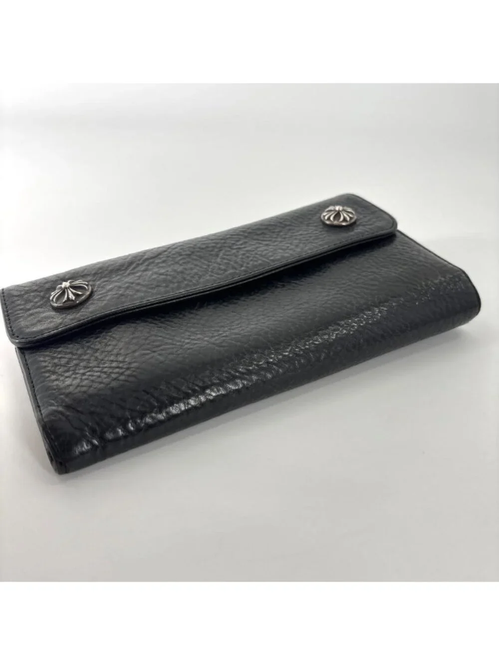 Chrome Hearts Super Wave Cross Ball Wallet Black